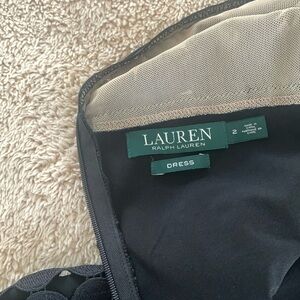 A Ralph Lauren dress black polkadots with an illusion neckline